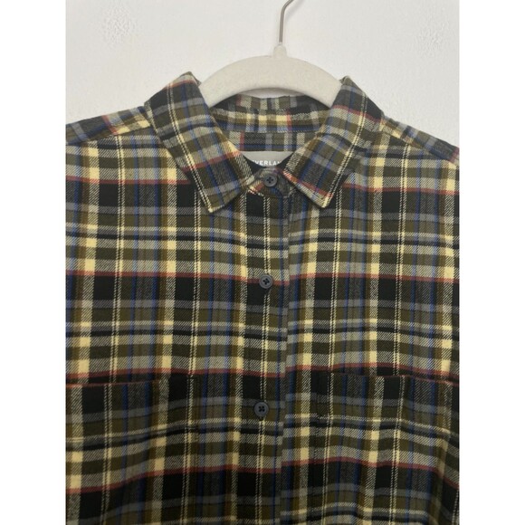 Everlane XS The Boxy Flannel Shirt Beech Plaid Button Down Long Sleeve Retro NWT - Picture 6 of 15